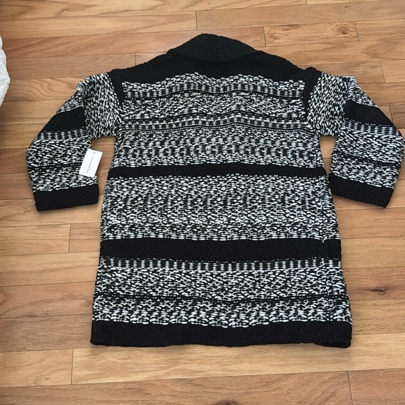 Lucky Brand | Fair Isle Color Black Sweater | Black/White | Wool Blend | M - Picture 9 of 9